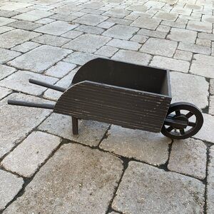 Rustic Wooden Wheelbarrow Decor Decorative Flower Cart 22.5”